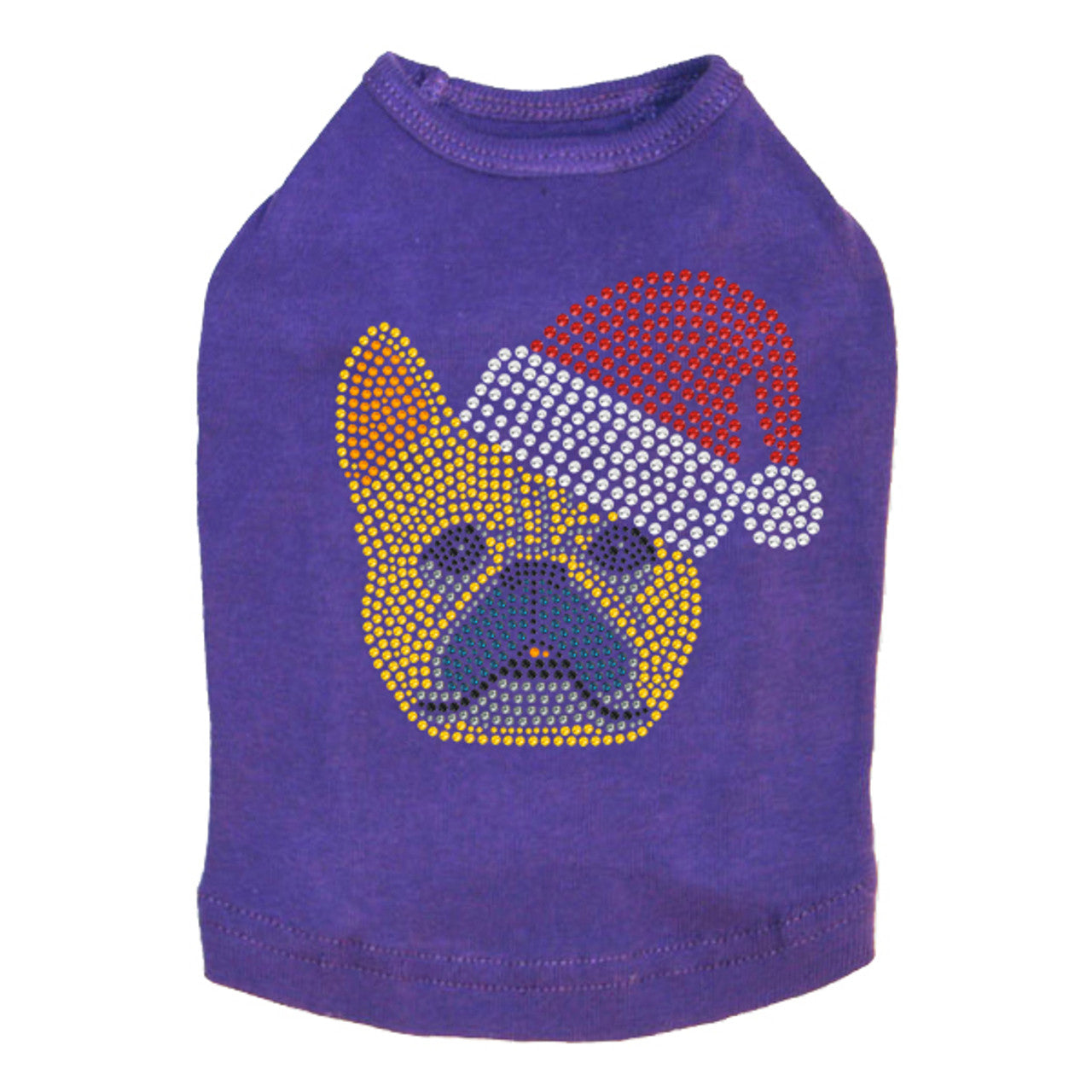 French Bull Dog with Santa Hat - Dog Tank