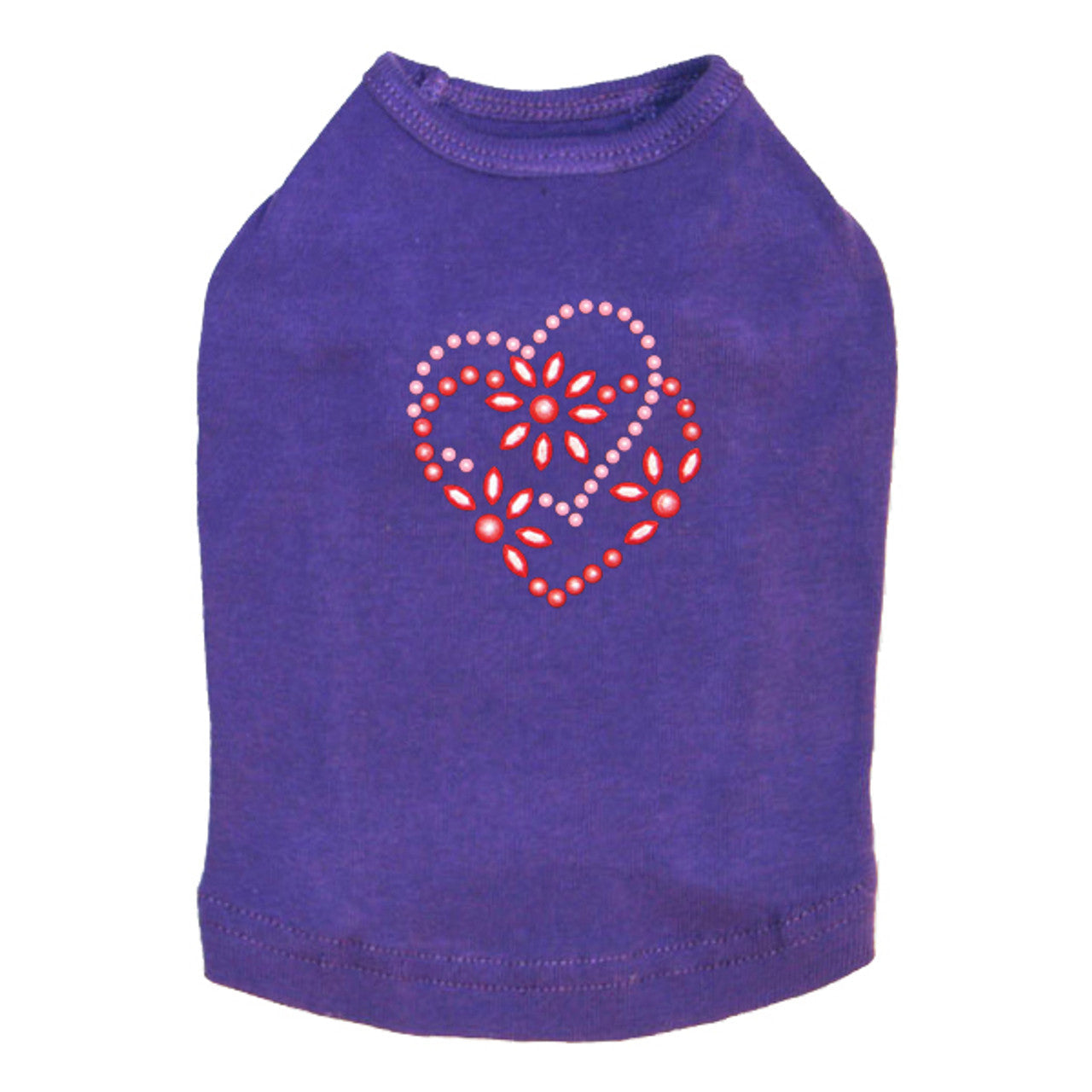 Pink & Red Flower Heart - Dog Tank