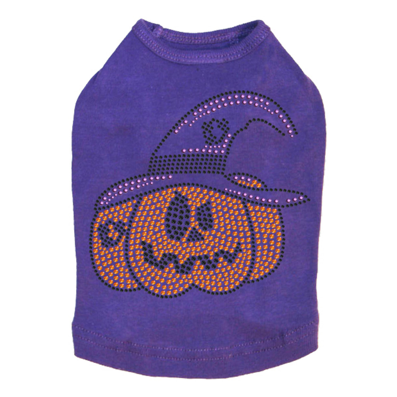 Jack O'Lantern with Hat - Dog Tank