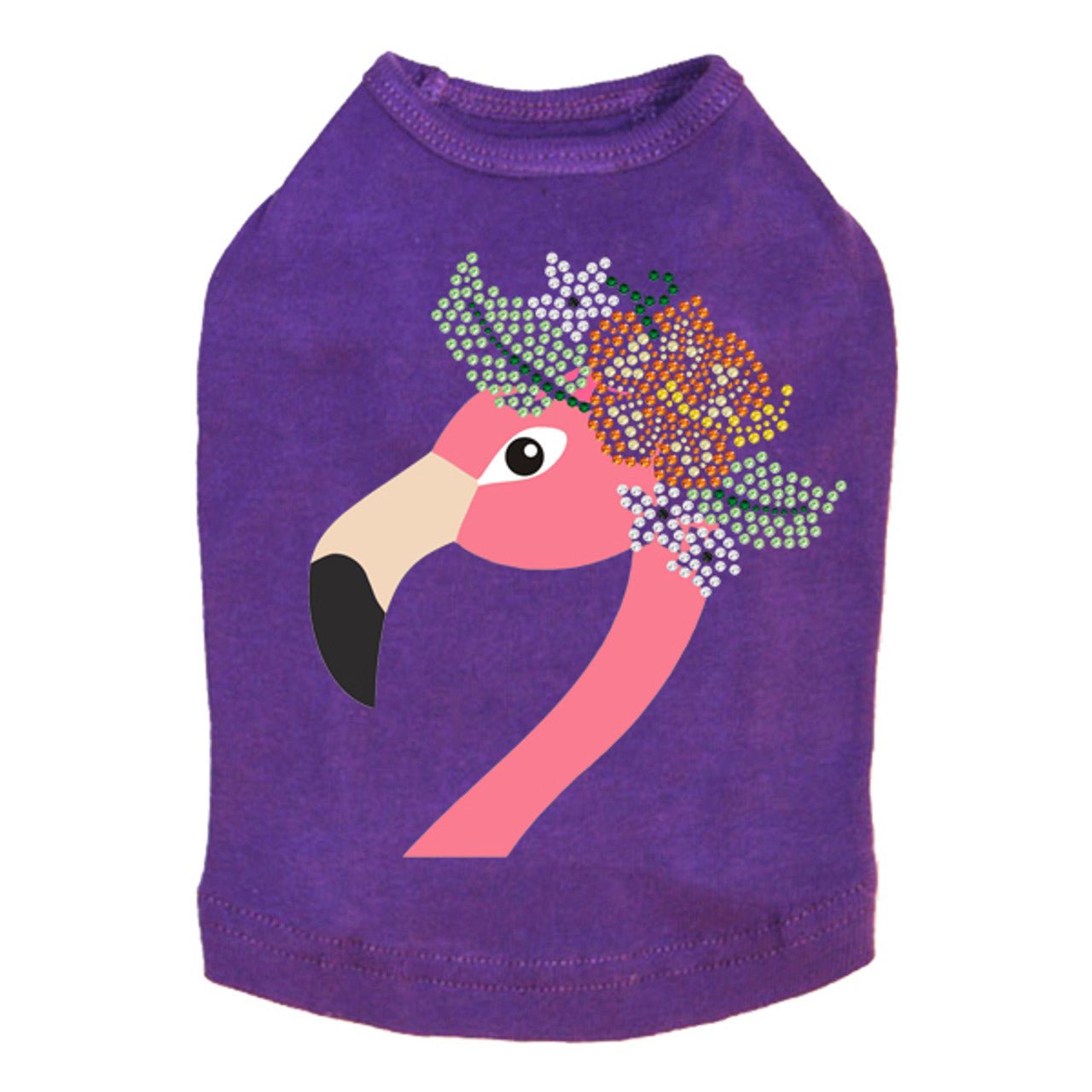 Flamingo with Flowers - Dog Tank