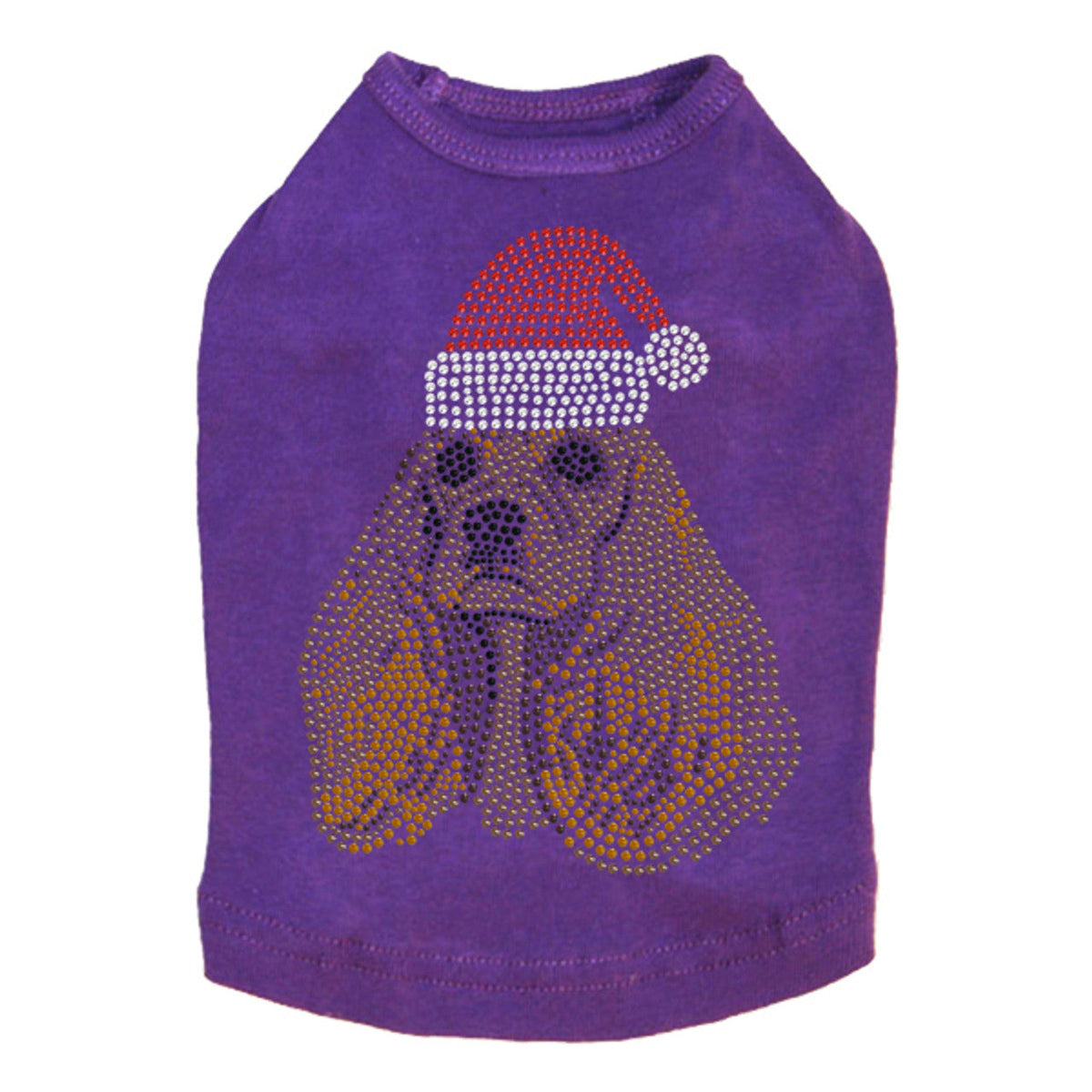 Cocker Spaniel with Santa Hat - Dog Tank