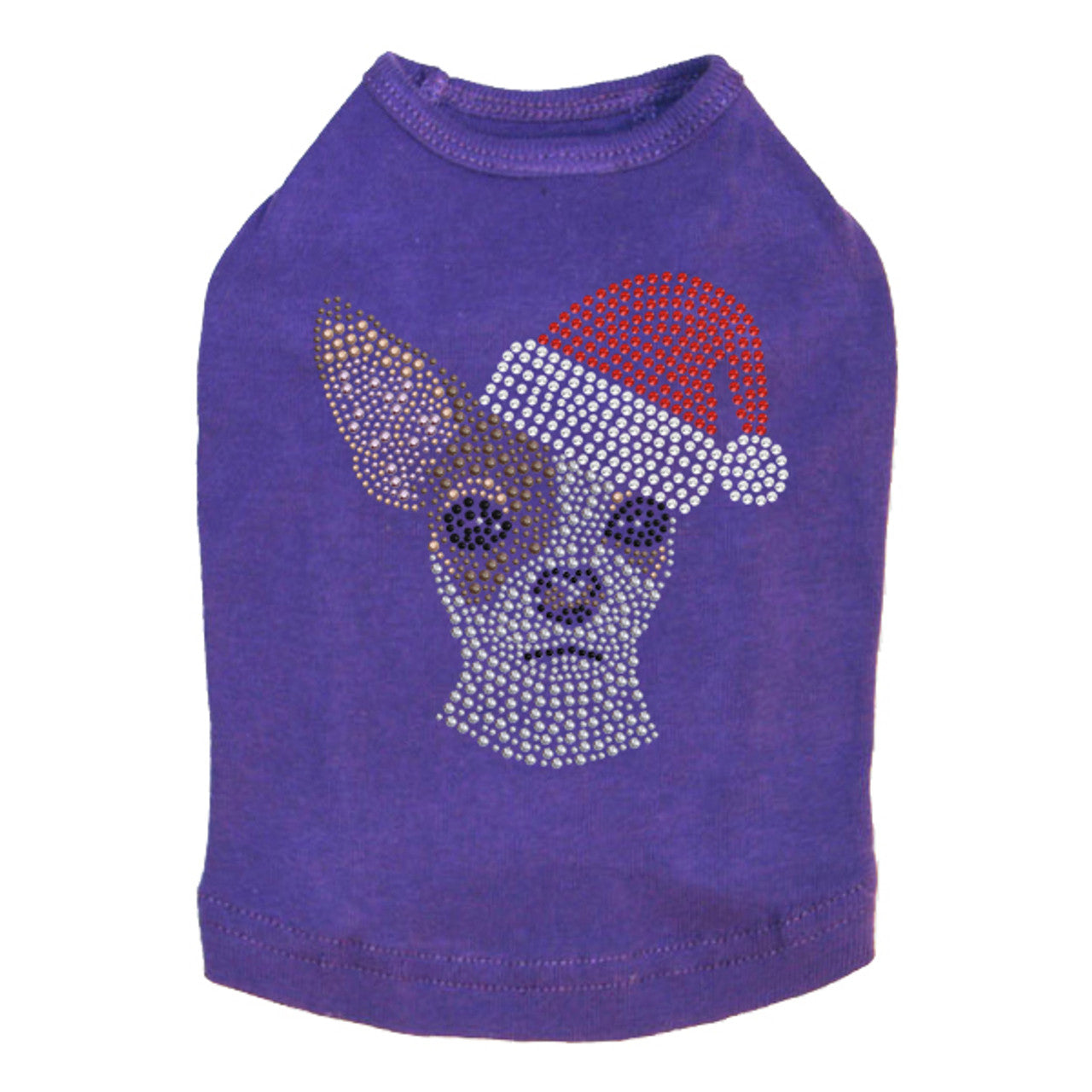 Chihuahua Face with Santa Hat - Dog Tank