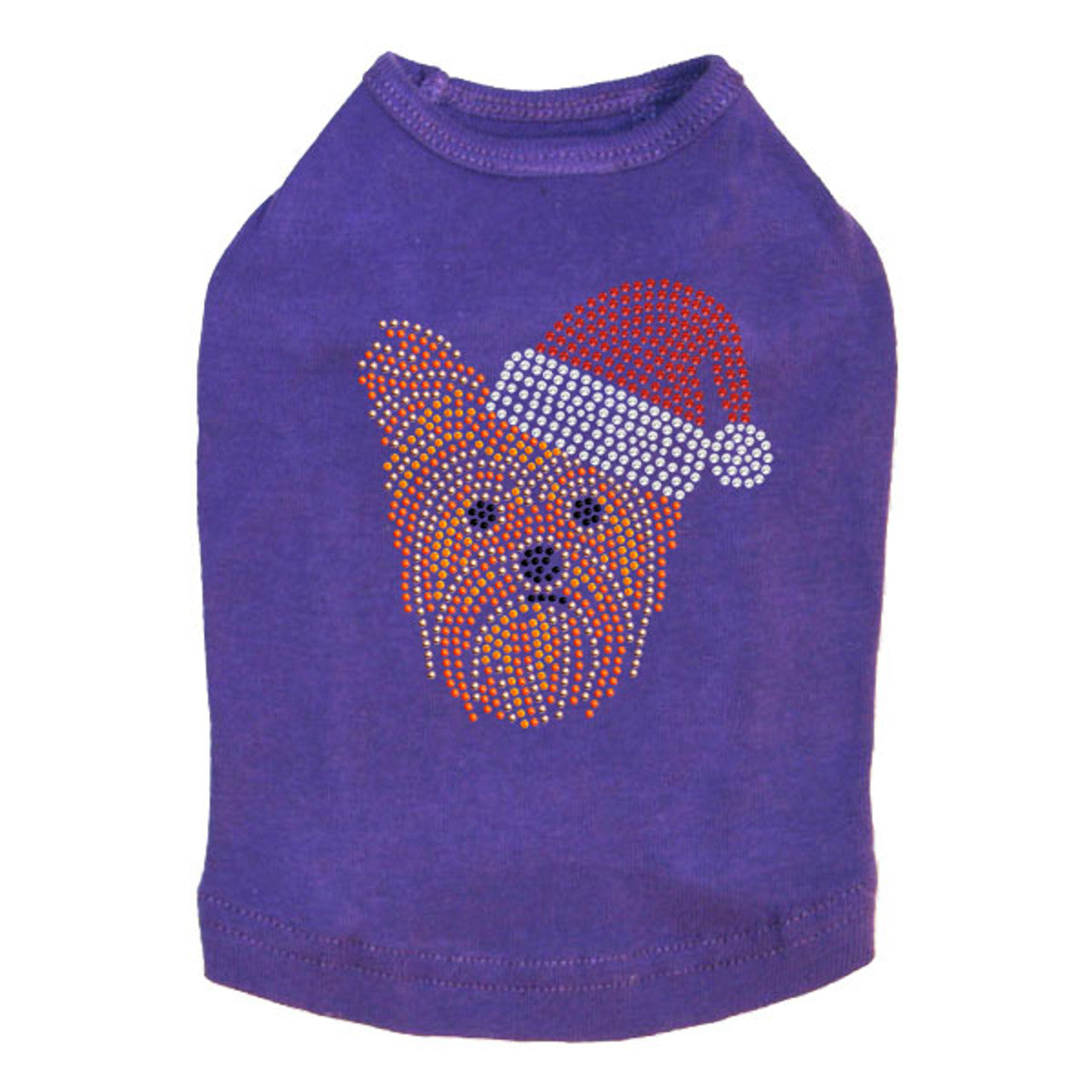Yorkie Face 2 with Santa Hat - Dog Tank