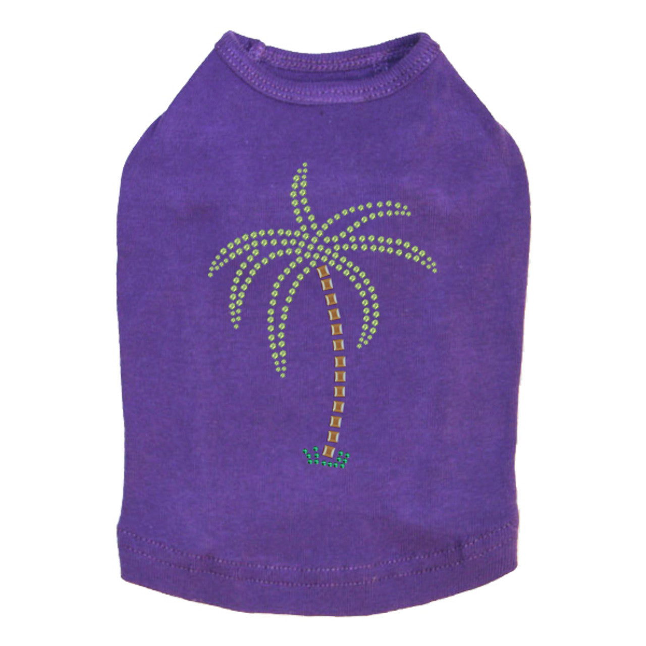 Palm Tree (Green Rhinestones) - Dog Tank