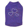 Three Hearts with Multicolored Studs - Dog Tank