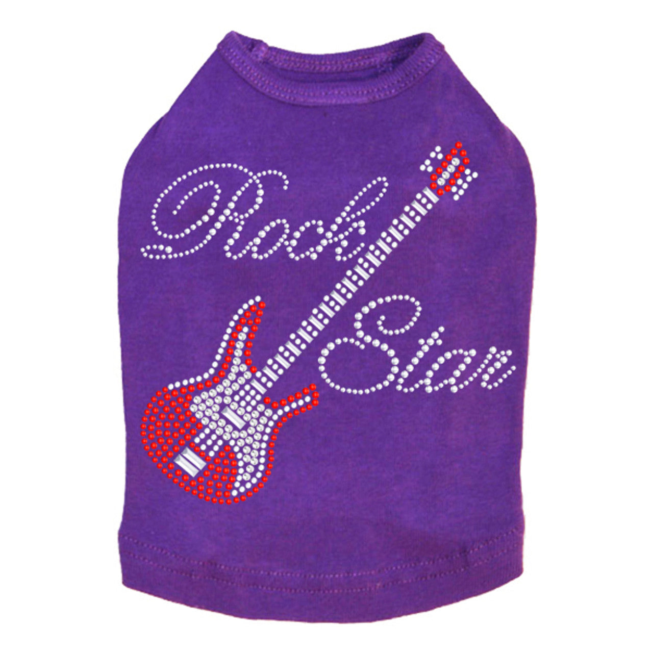 Guitar Red (Austrian crystal) & Rock Star - Dog Tank
