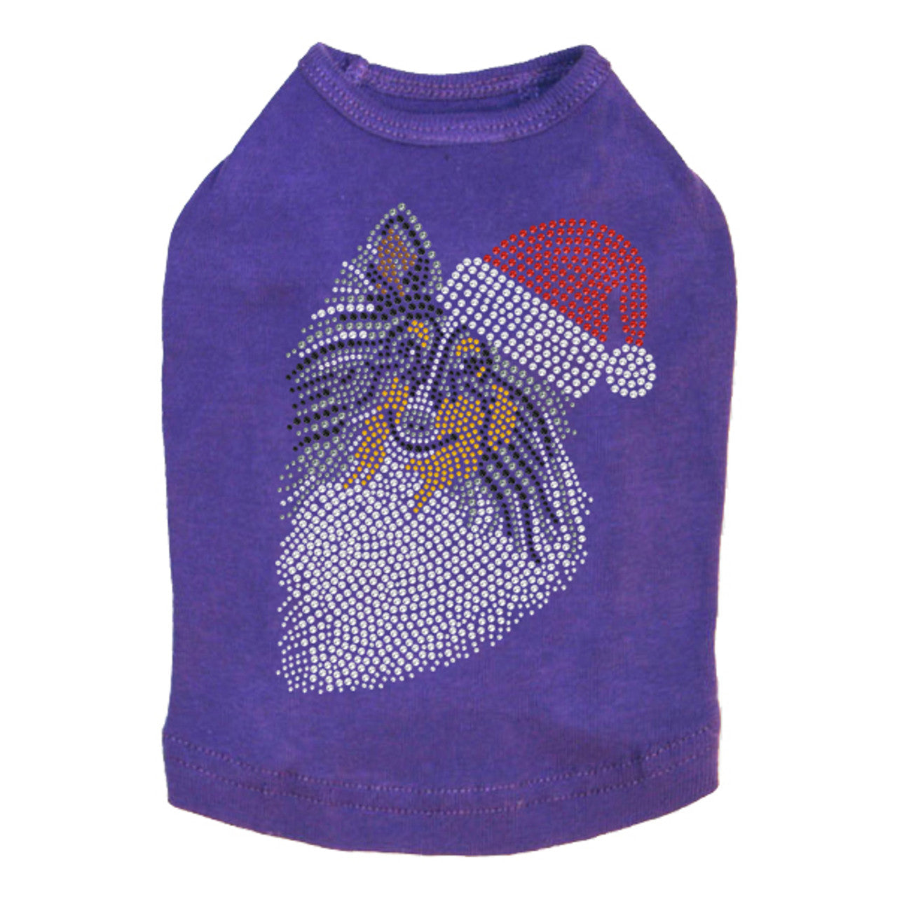 Sheltie Face (Tri Color) with Santa Hat - Dog Tank