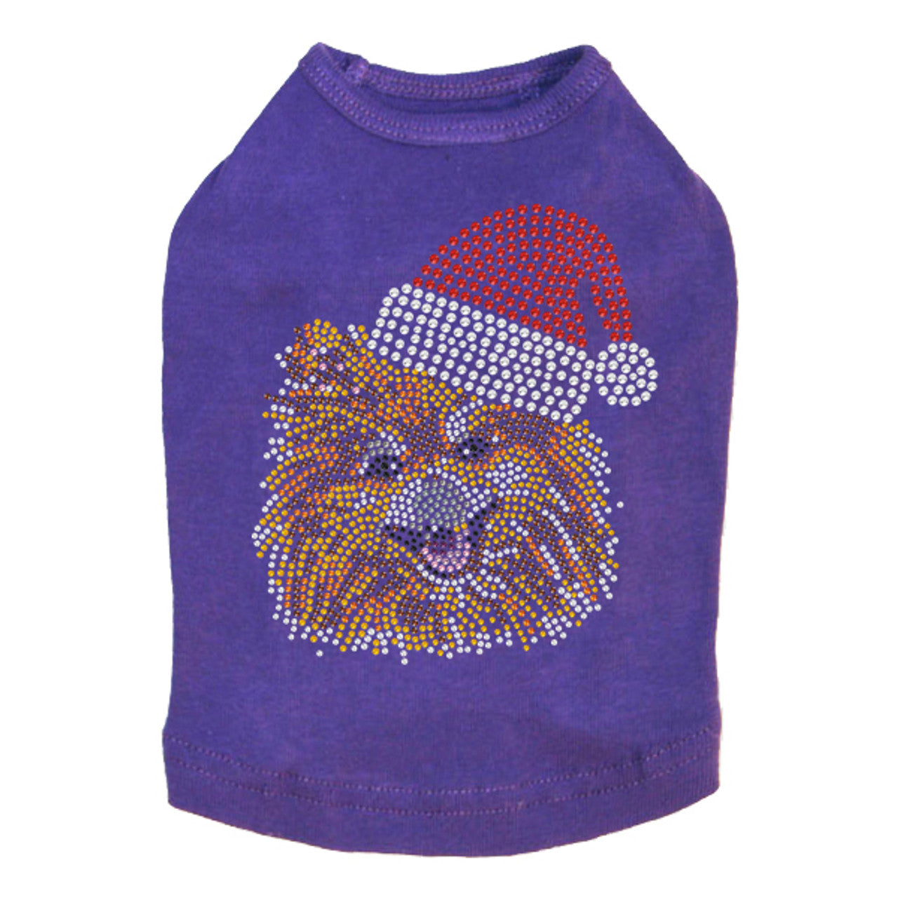 Pomeranian with Santa Hat - Dog Tank