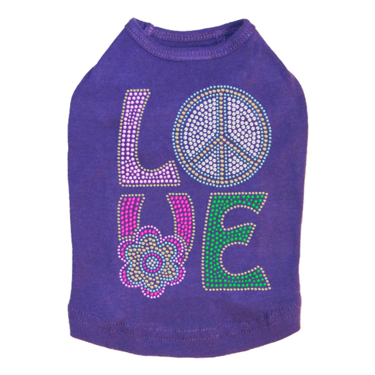 Love with Peace Sign & Flower - Dog Tank