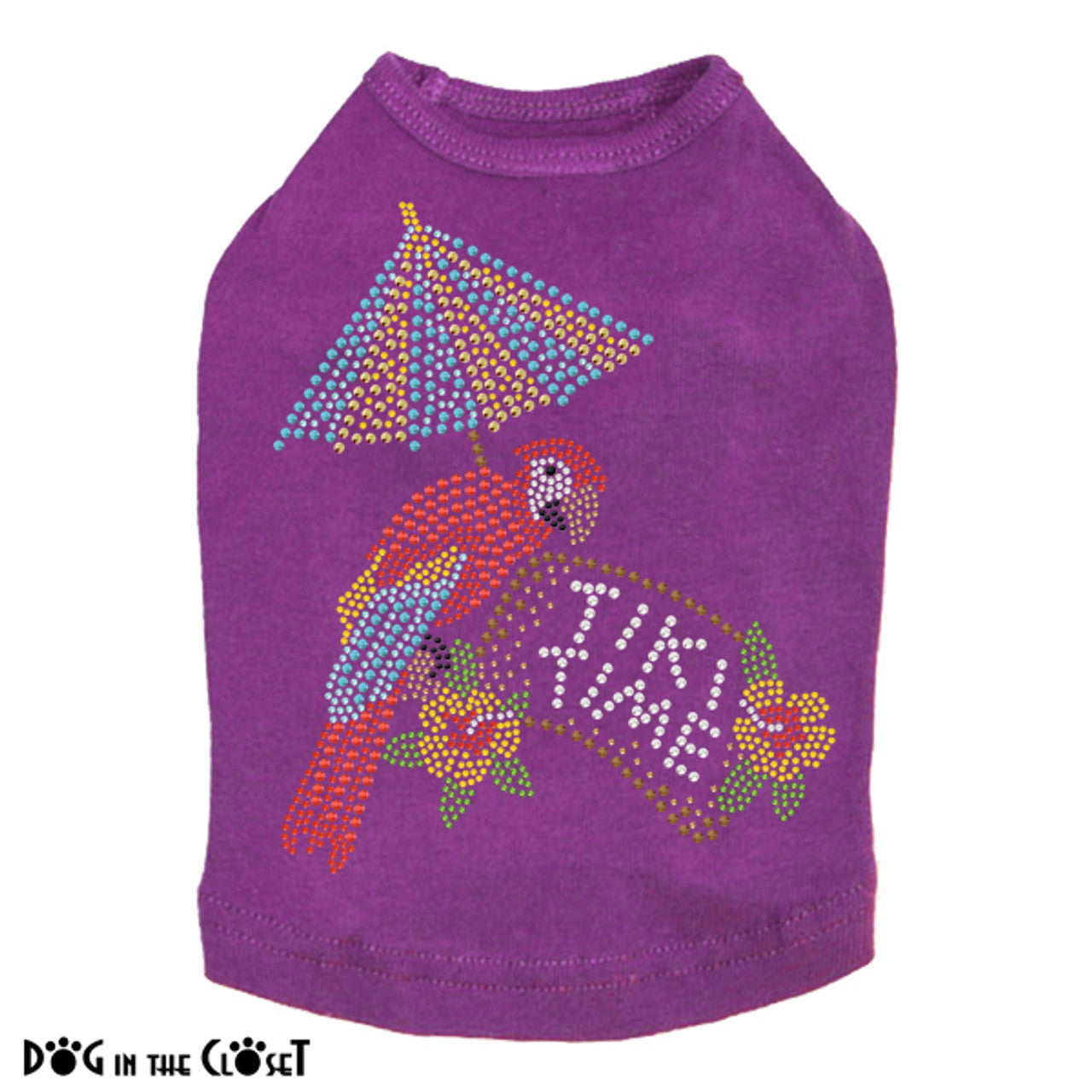 Tiki Time Parrot - Sleeveless Dog Tank