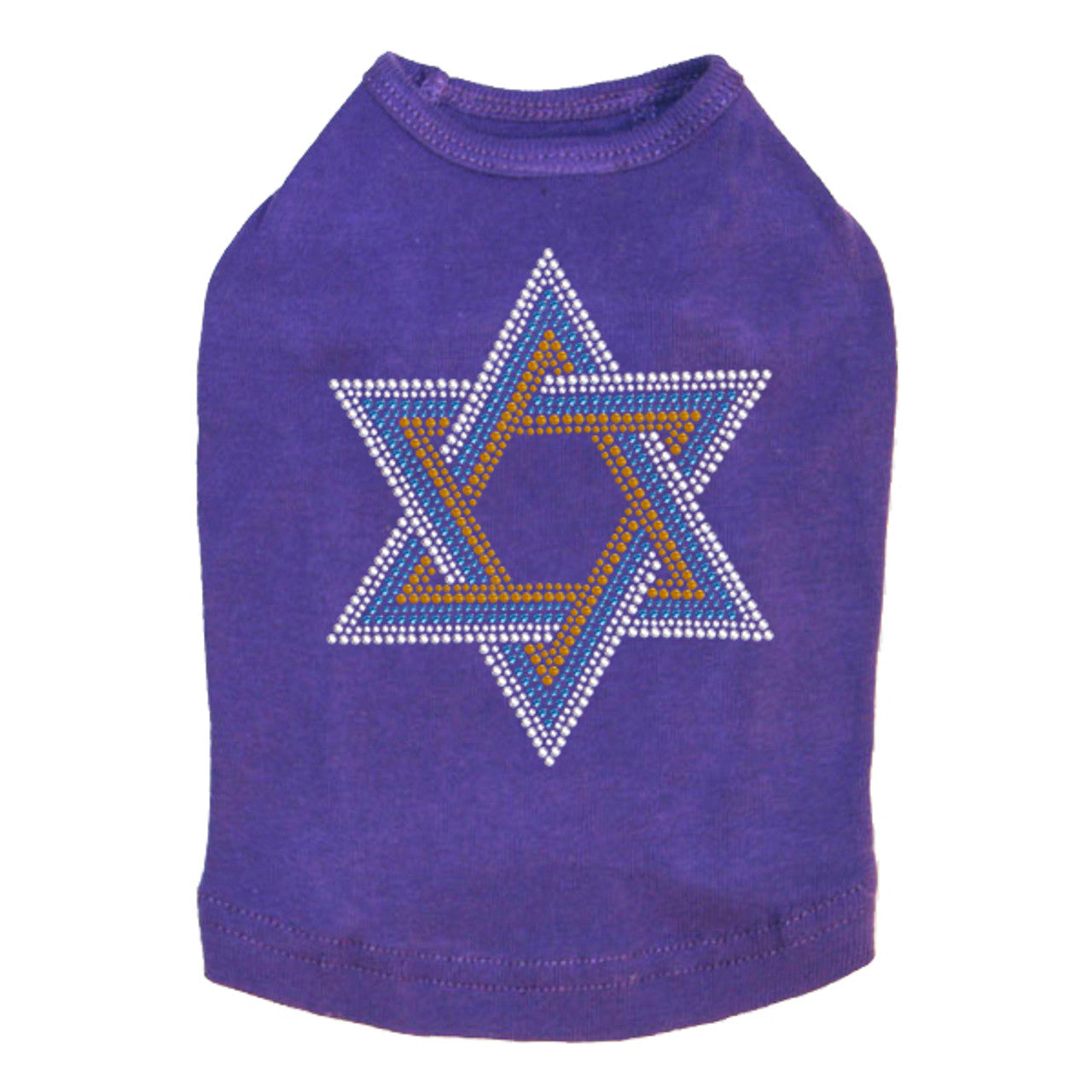 Star of David - Large (Blue, Silver, & Gold) - Dog Tank
