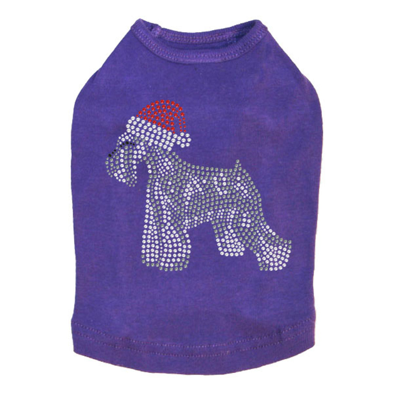 Schnauzer with Santa Hat - Dog Tank