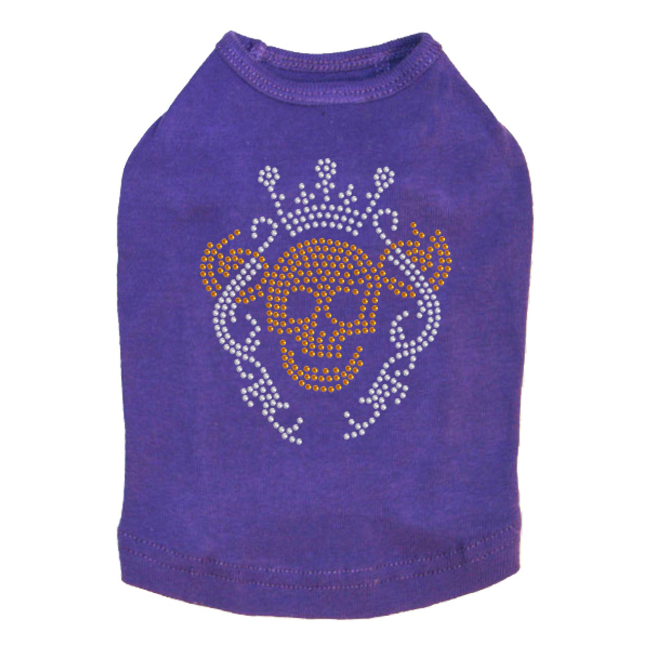 Gold Skull with Crown - Dog Tank