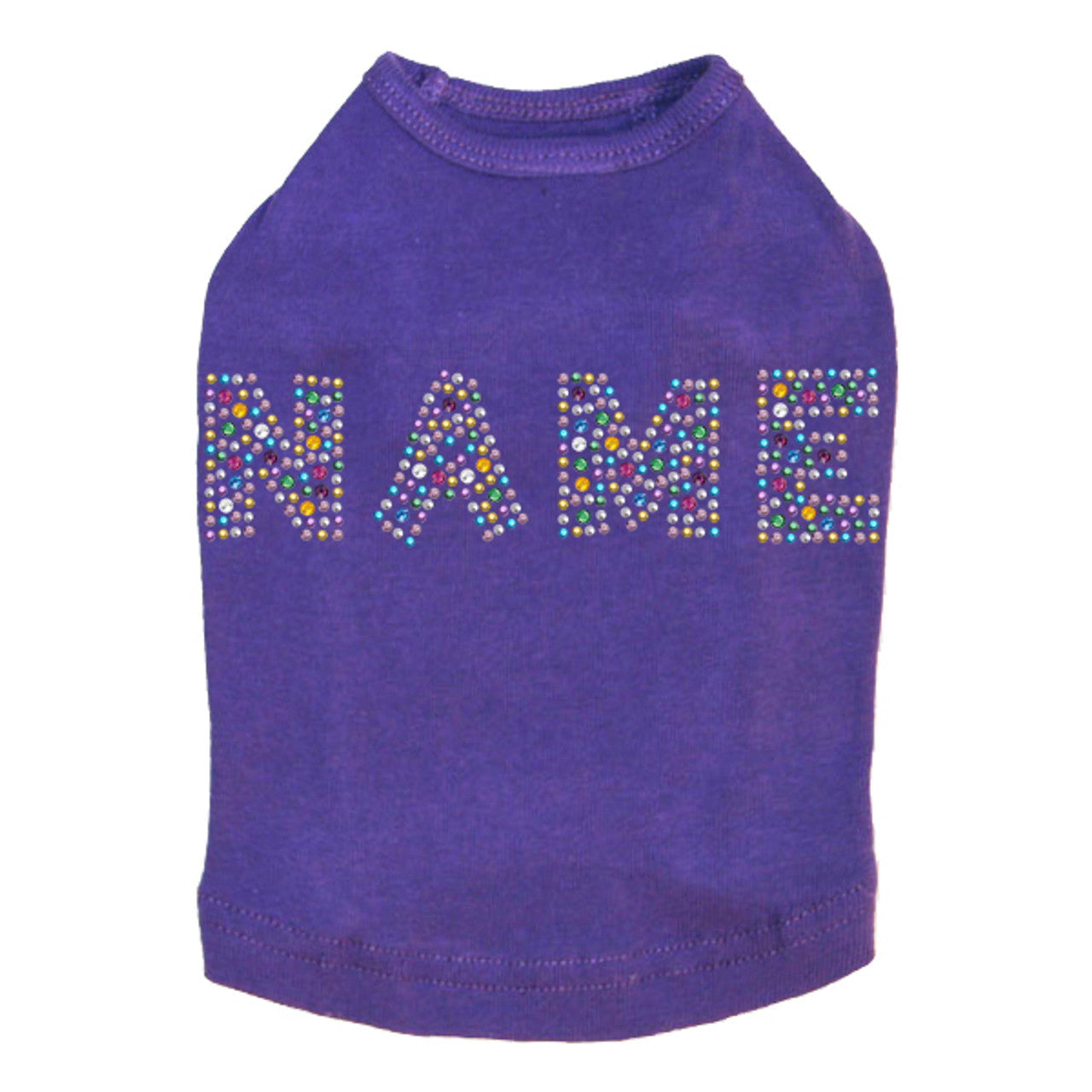 Custom Name - Multicolor - Dog Tank