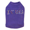 I Love USA (Multicolor Rhinestones) - Dog Tank