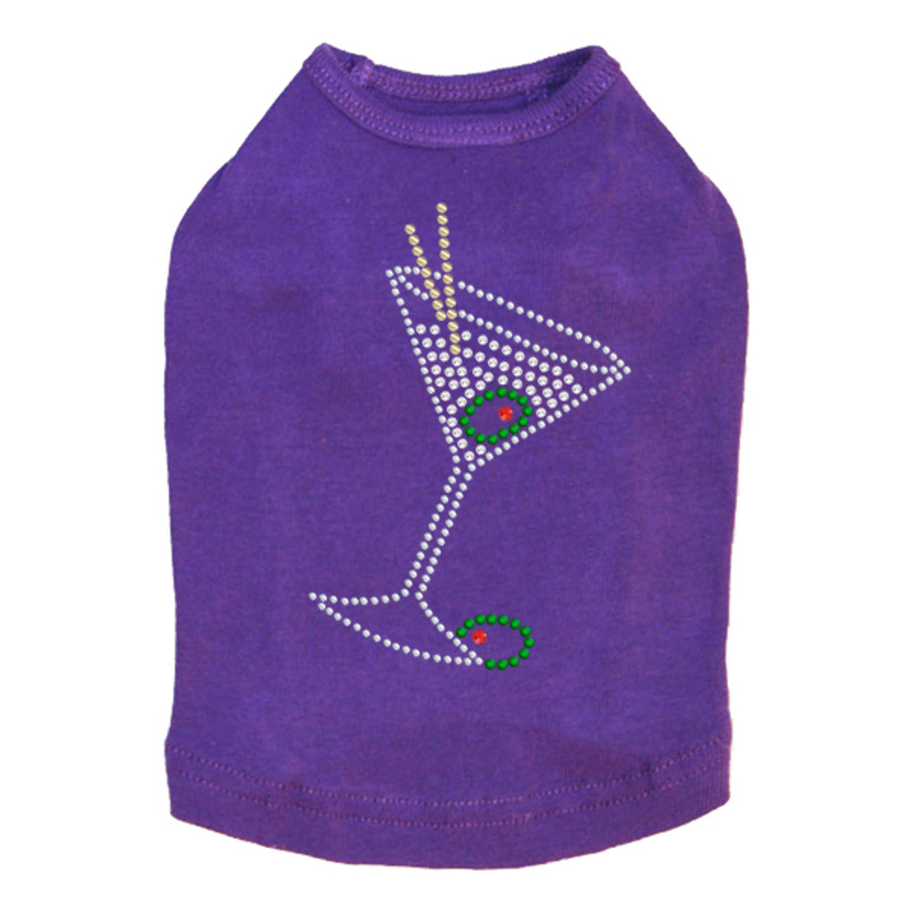 Martini - Silver Rhinestone - Dog Tank