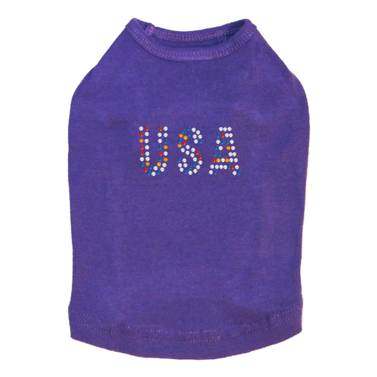USA (Multicolor Rhinestones) - Dog Tank