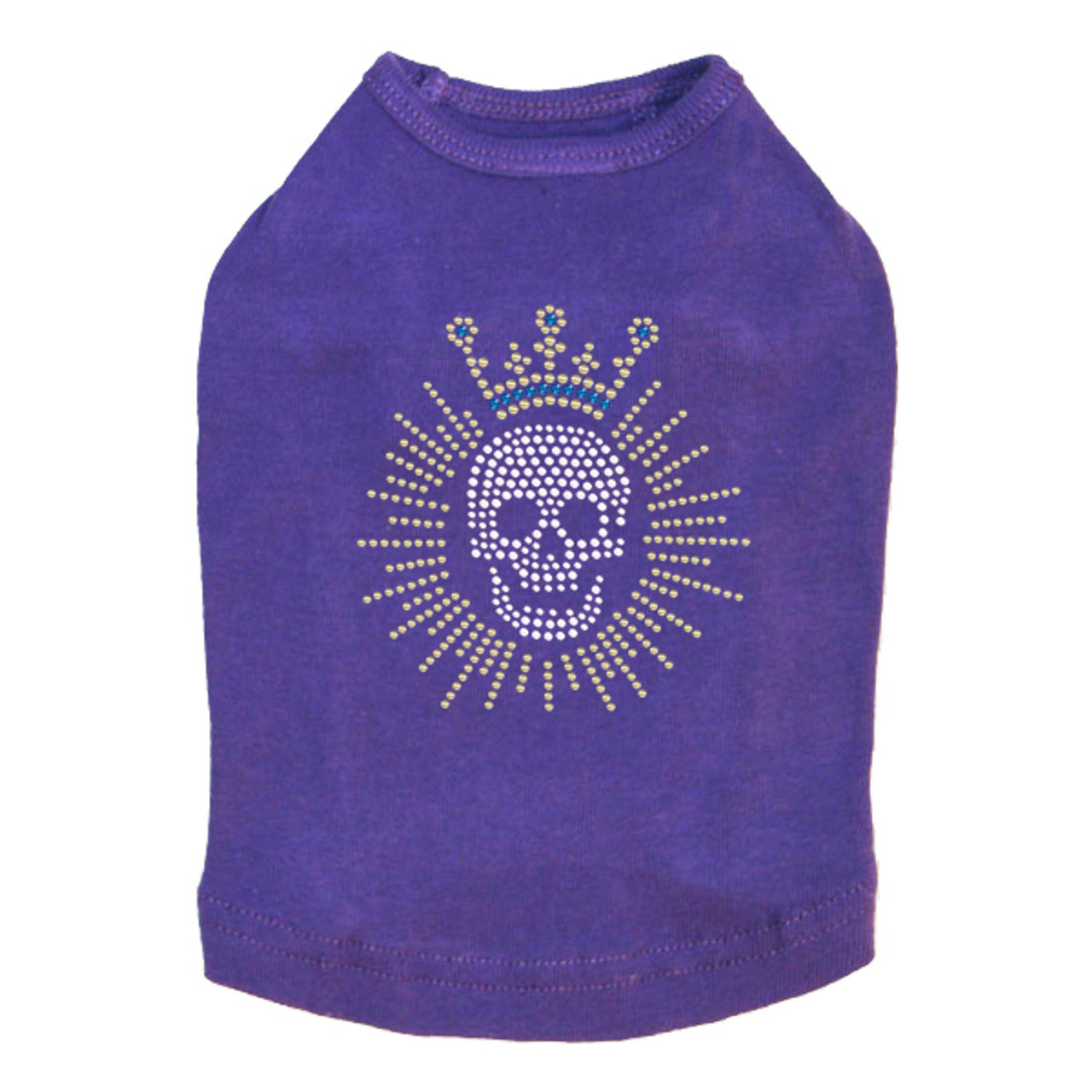 Skull with Austrian crystal Crown - Dog Tank