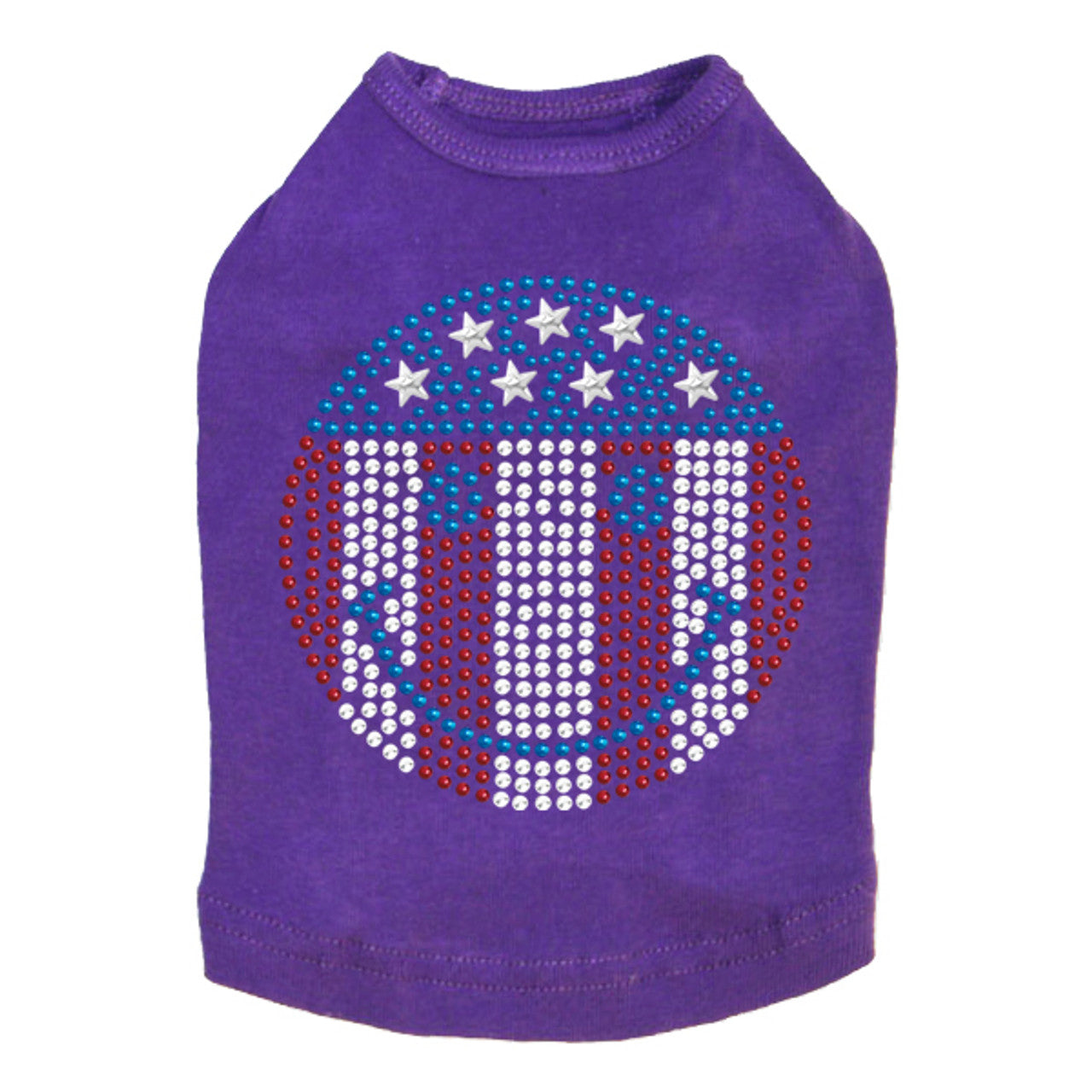 Happy Face Red, White, & Blue - Dog Tank