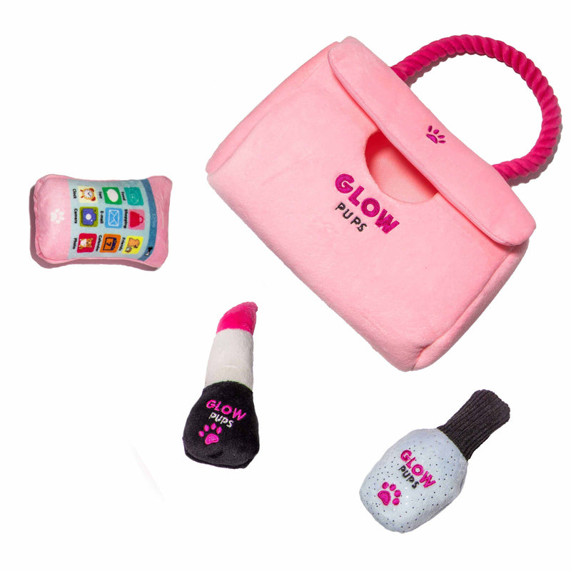 Glow Pups: Pink Purse Hide and Seek Plush Dog Toy Set