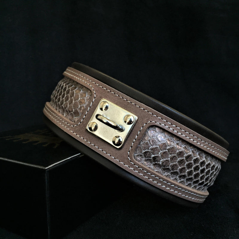 Bestia Dog Gear Genuine Leather Dog Collar 