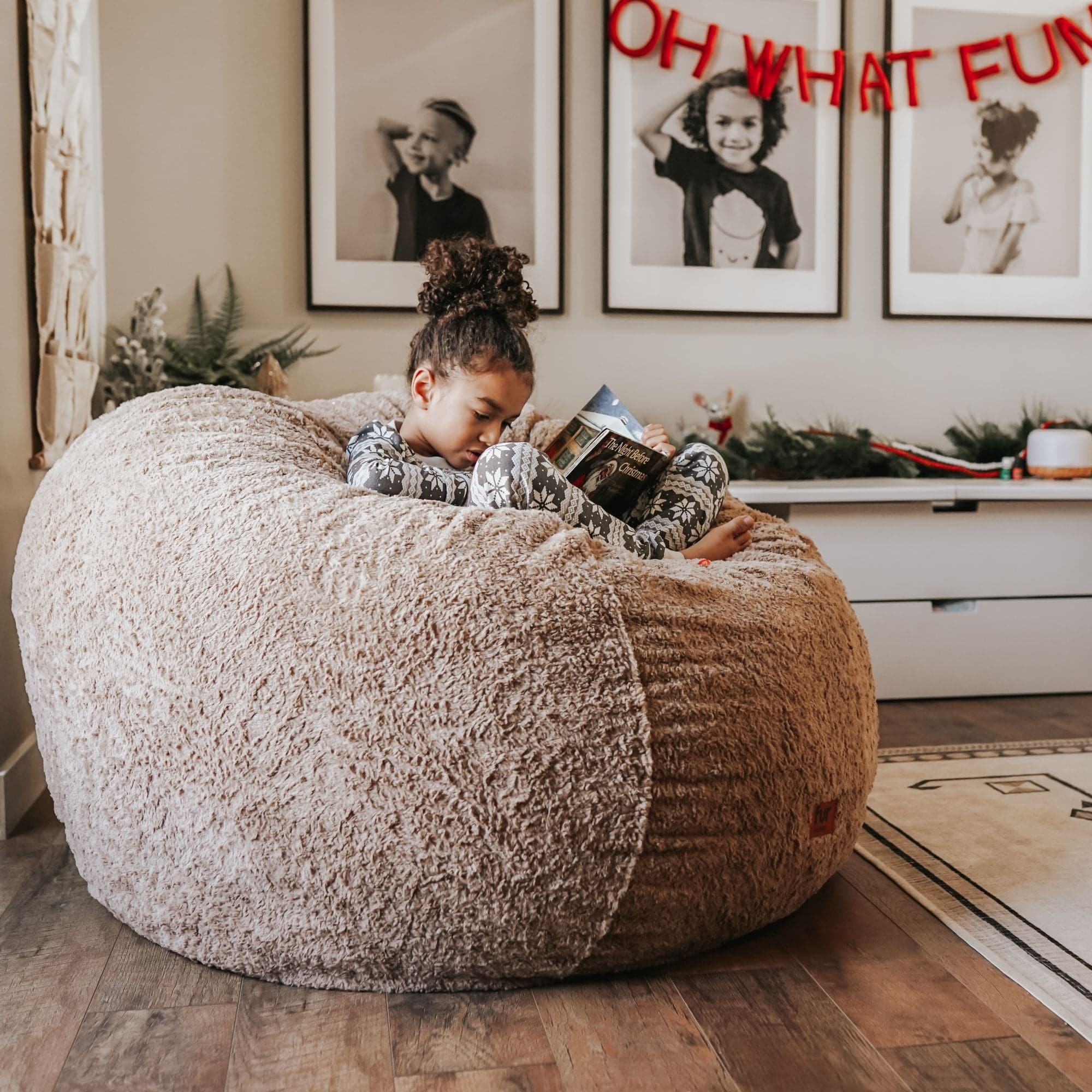 CordaRoy's Queen Faux Fur Convertible Bean Bag Chair