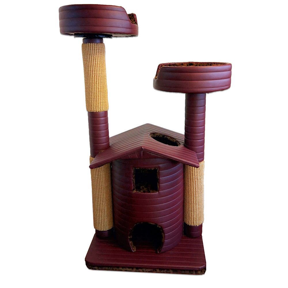 Queens Kastle Deluxe Luxury Cat Tower with 2 Cat Beds