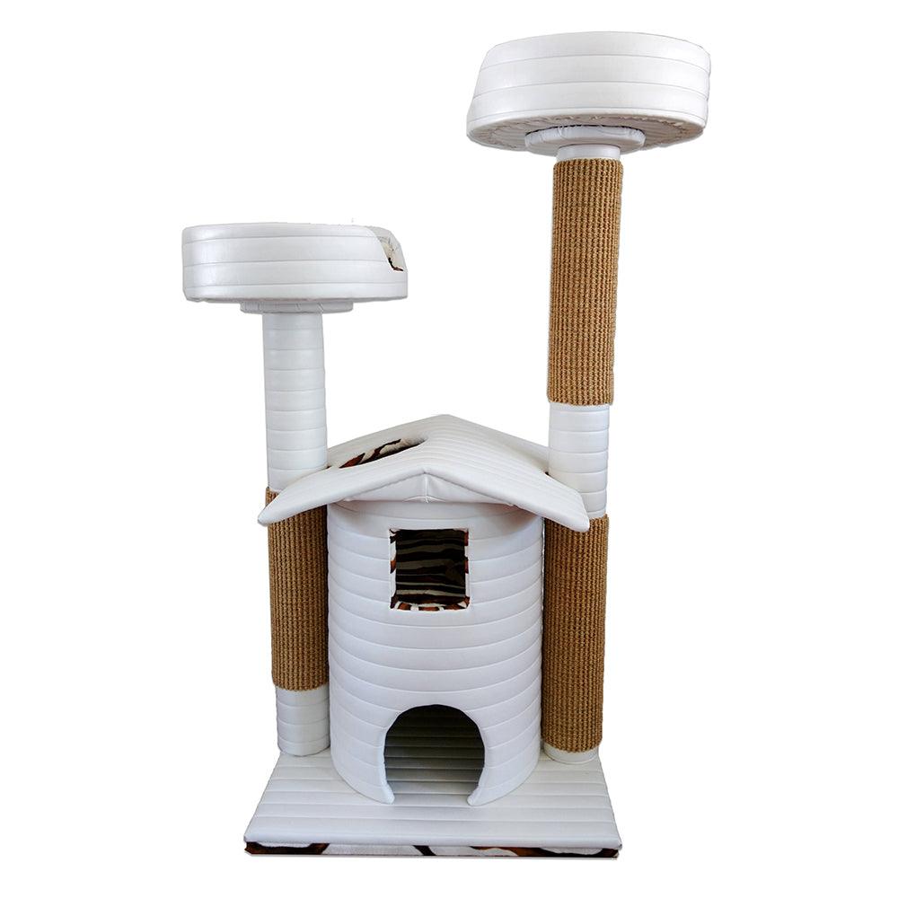 Queens Kastle Deluxe Luxury Cat Tower with 2 Cat Beds