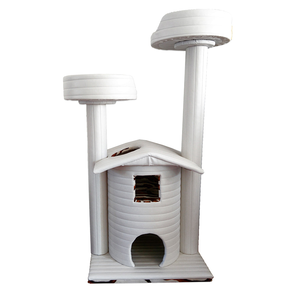 Queens Kastle Deluxe Luxury Cat Tower with 2 Cat Beds
