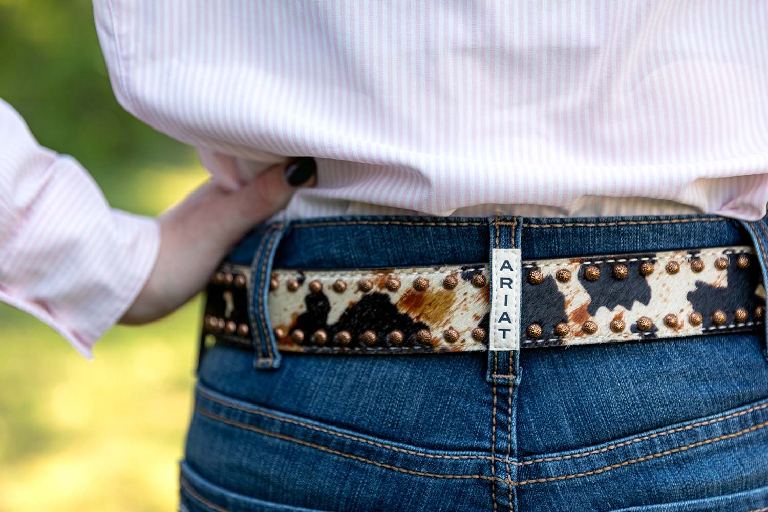 Rafter T Peppered Hide Ladies Belt