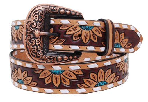 Rafter T Turquoise Sunflower Ladies Belt