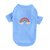 Hello Doggie Rainbow Cotton Crystal Blue Dog Shirt
