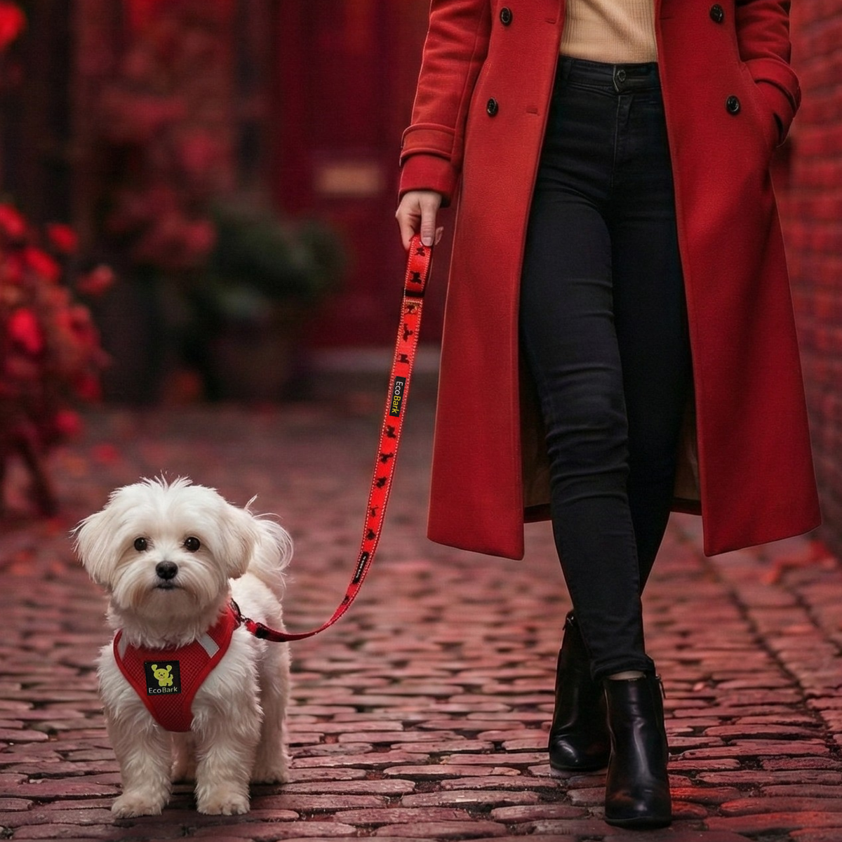 EcoBark – Cherry Red Reflective Step-In Dog Harness