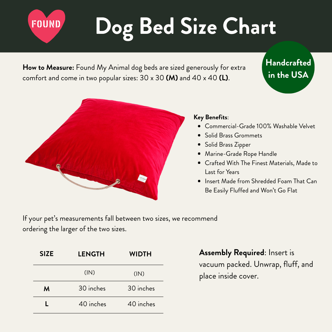 Red Washable Velvet Dog Bed