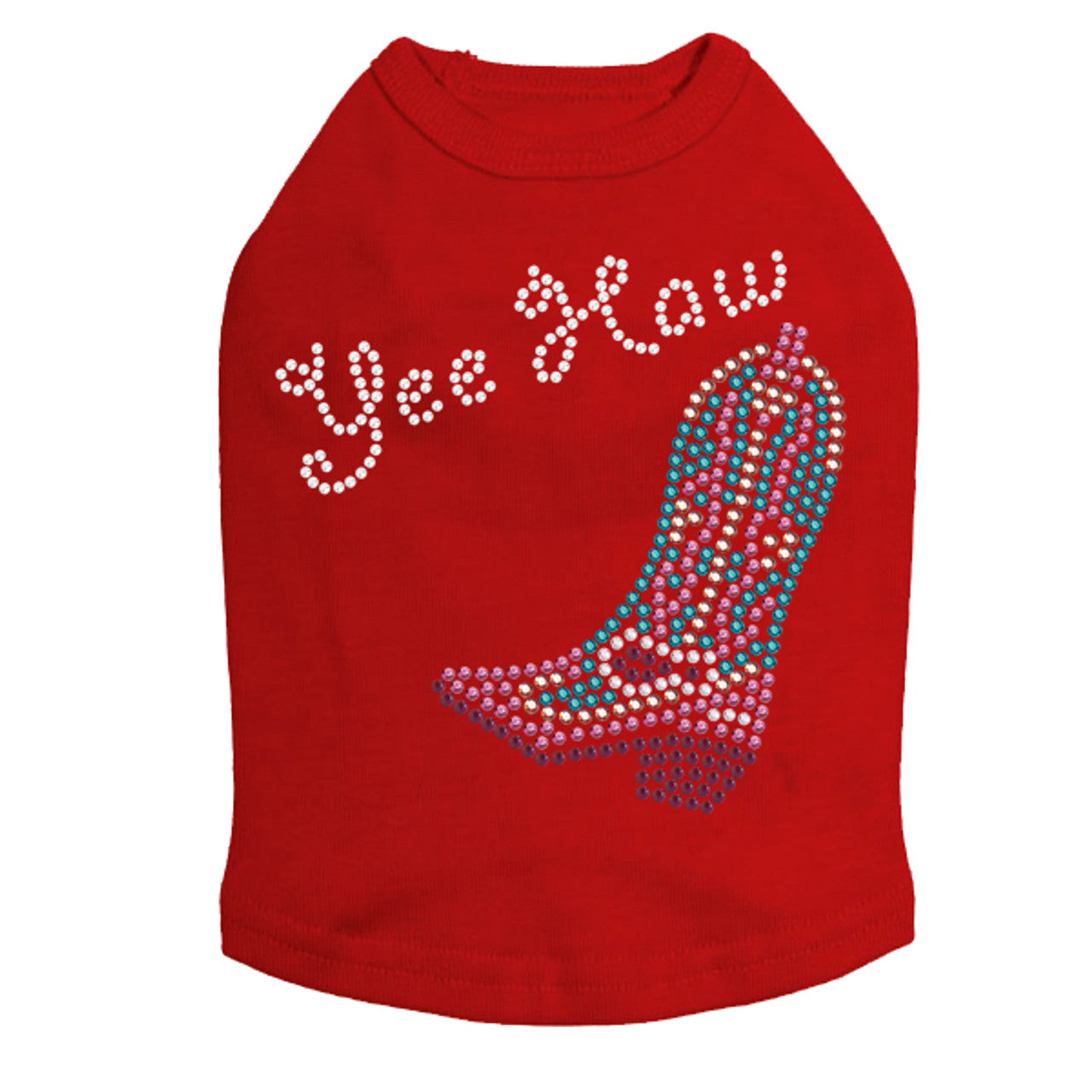 Boot (Pink & Turquoise with Yee Haw) - Dog Tank