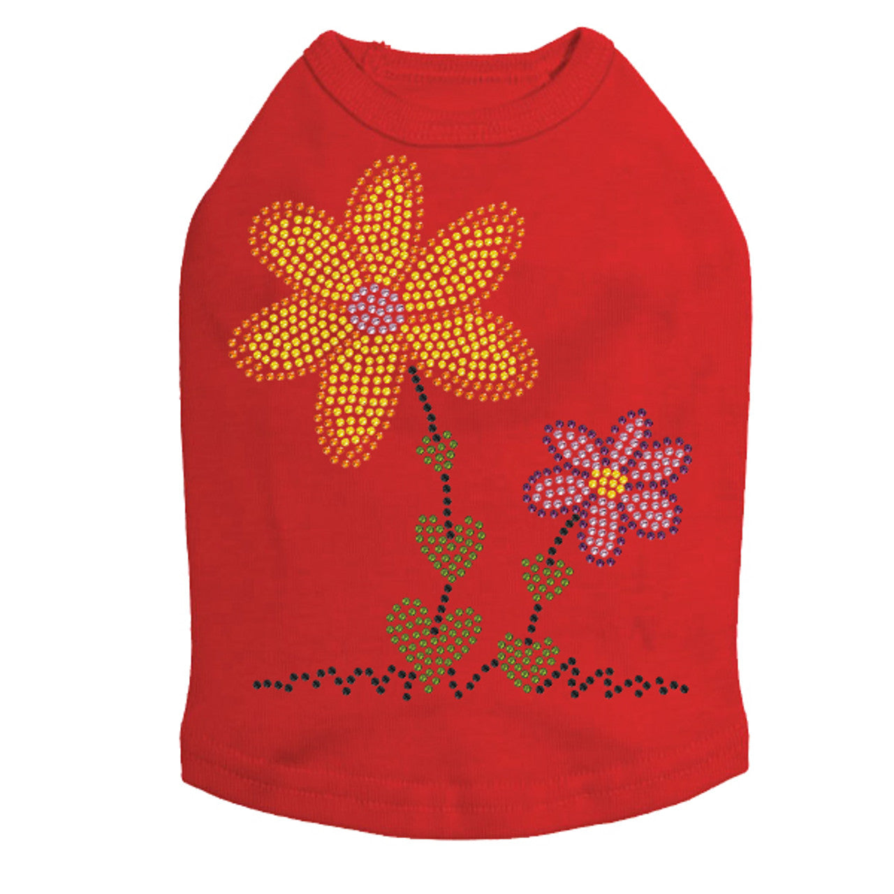 Orange & Purple Flowers - Dog Tank