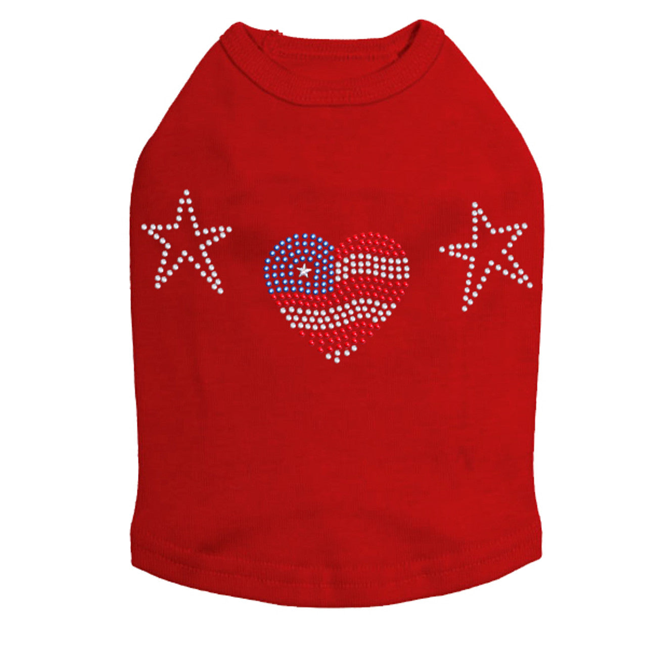Patriotic Heart with Stars - Dog Tank