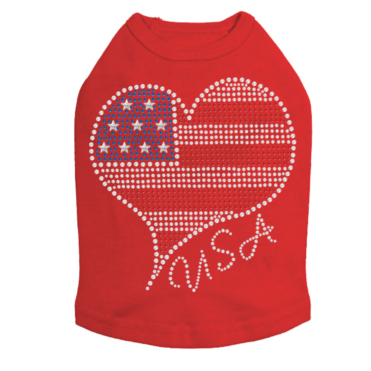 Patriotic American Heart 3 - Dog Tank