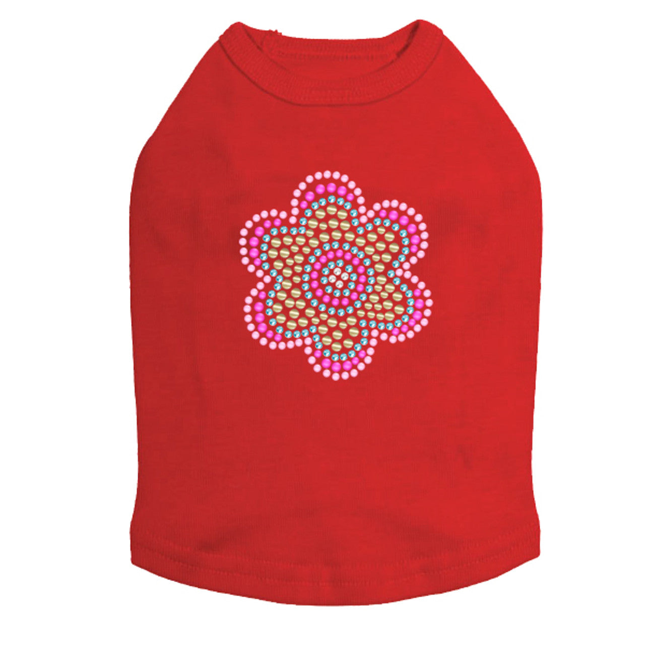 Multicolor Nailhead Flower - Dog Tank