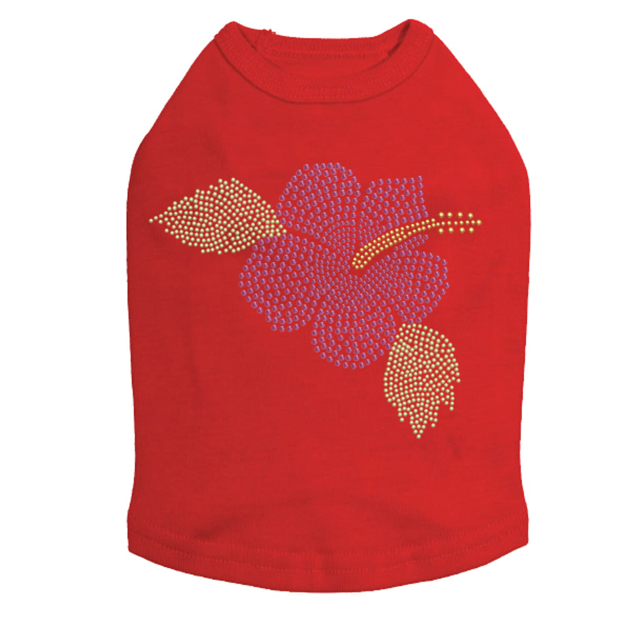 Large Pink Hibiscus - Dog Tank