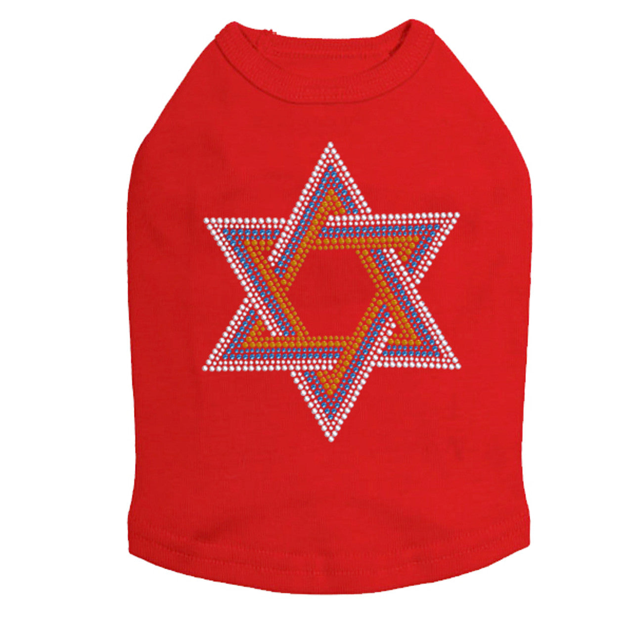 Star of David - Large (Blue, Silver, & Gold) - Dog Tank