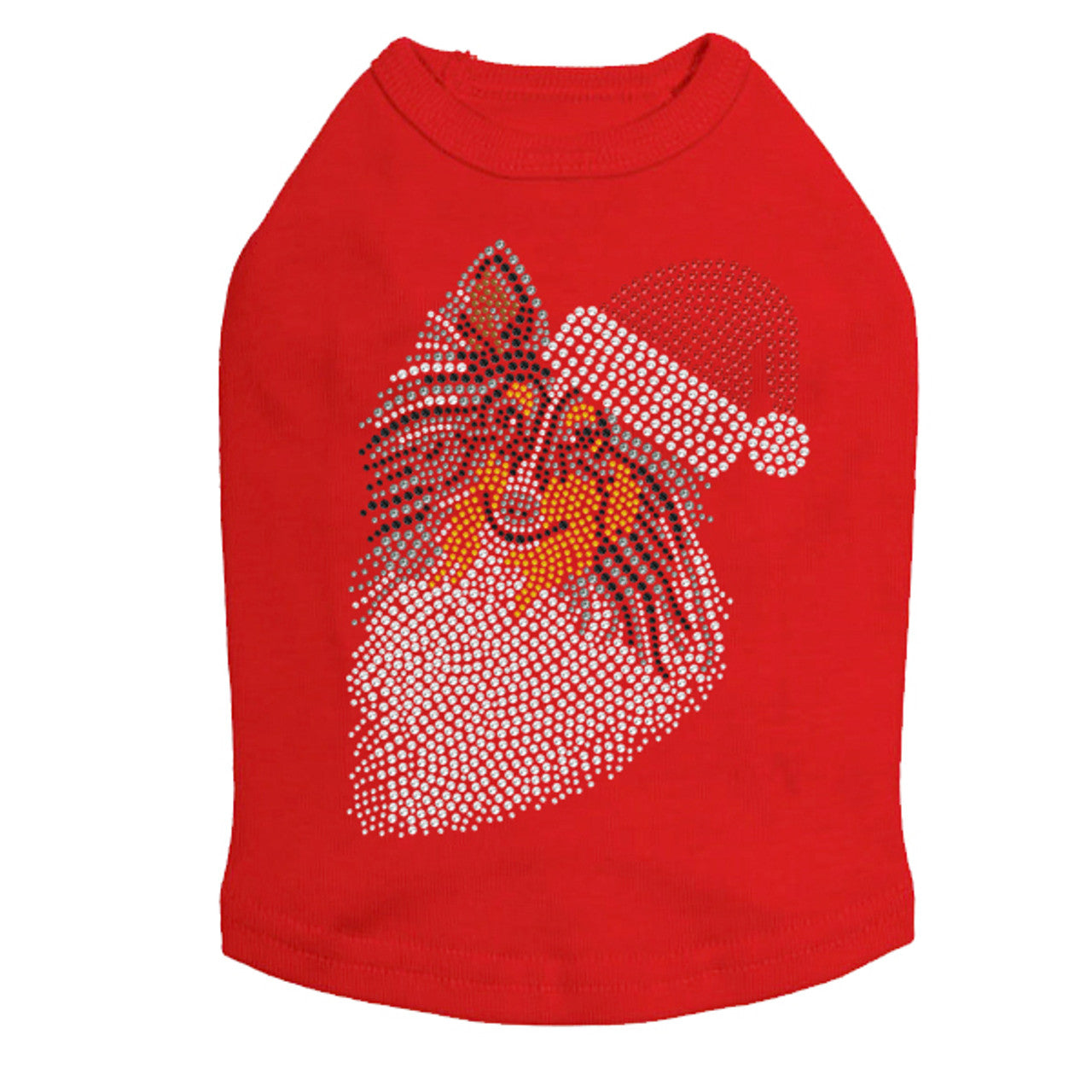 Sheltie Face (Tri Color) with Santa Hat - Dog Tank