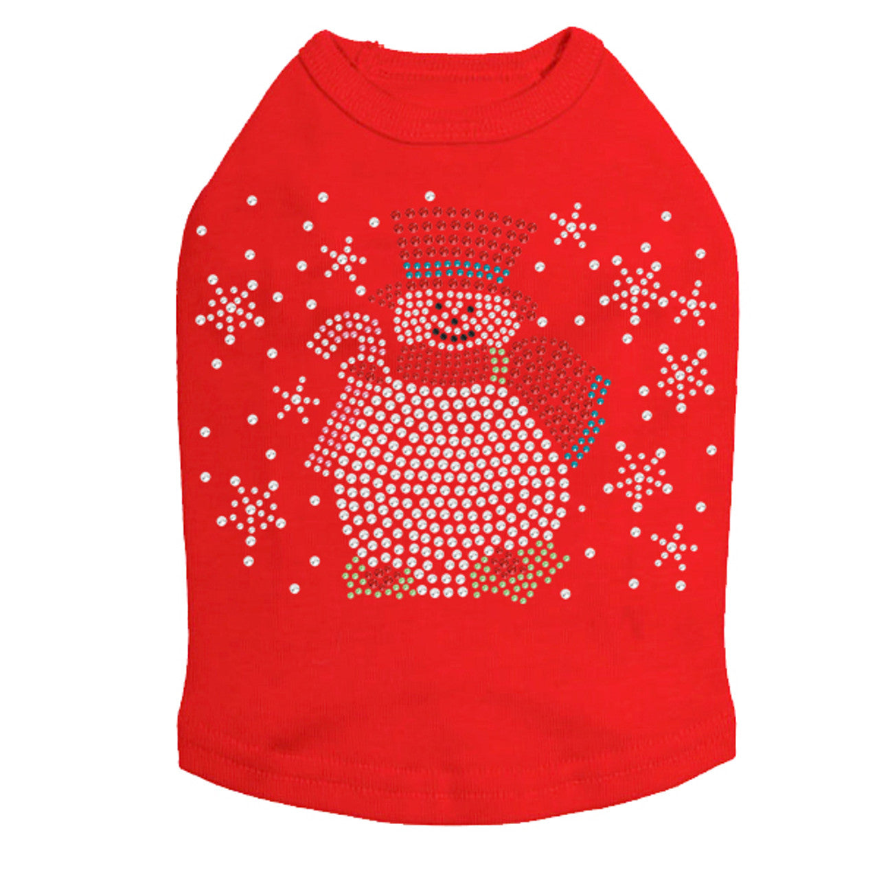 Snowman with Snowflakes & Candy Canes - Dog Tank