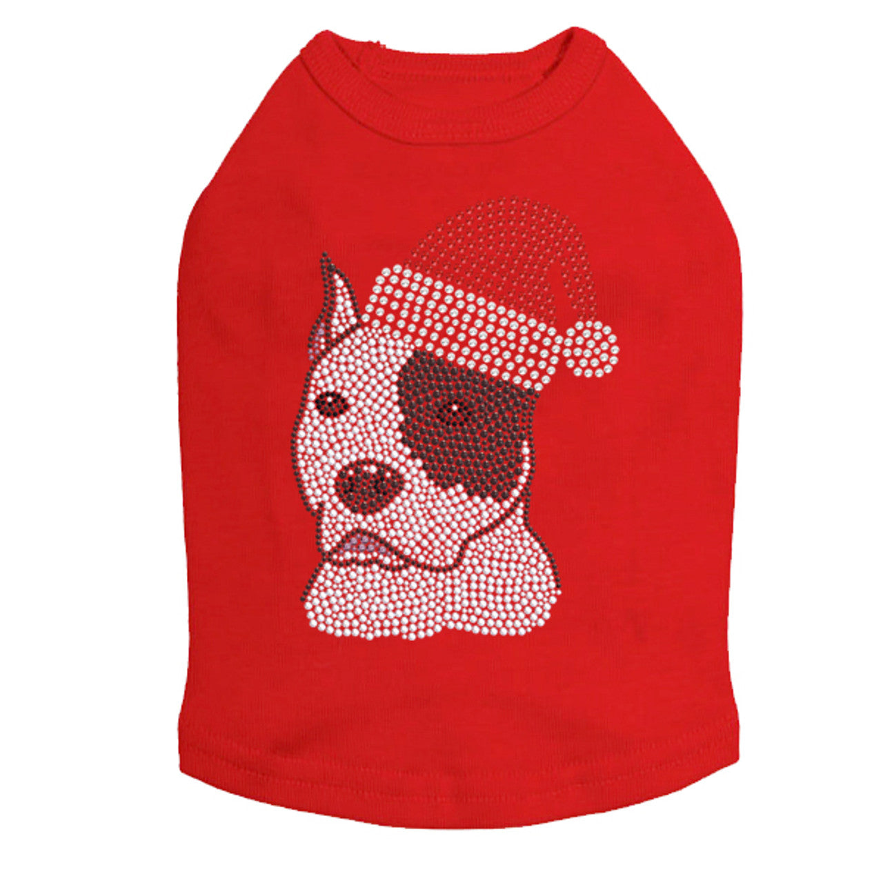 Pit Bull with Santa Hat - Dog Tank