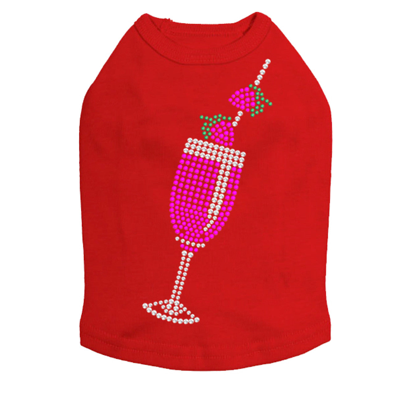 Strawberry Daiquiri - Rhinestones - Dog Tank