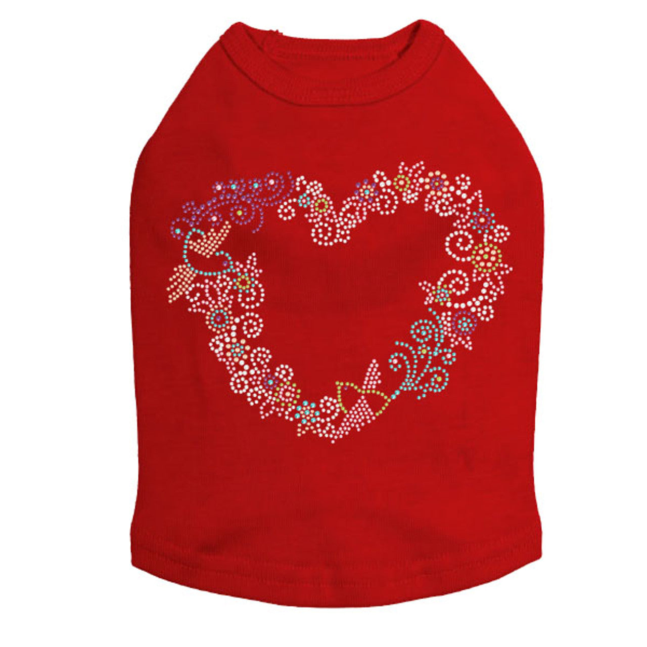 Spring Flower & Bird Heart - Dog Tank