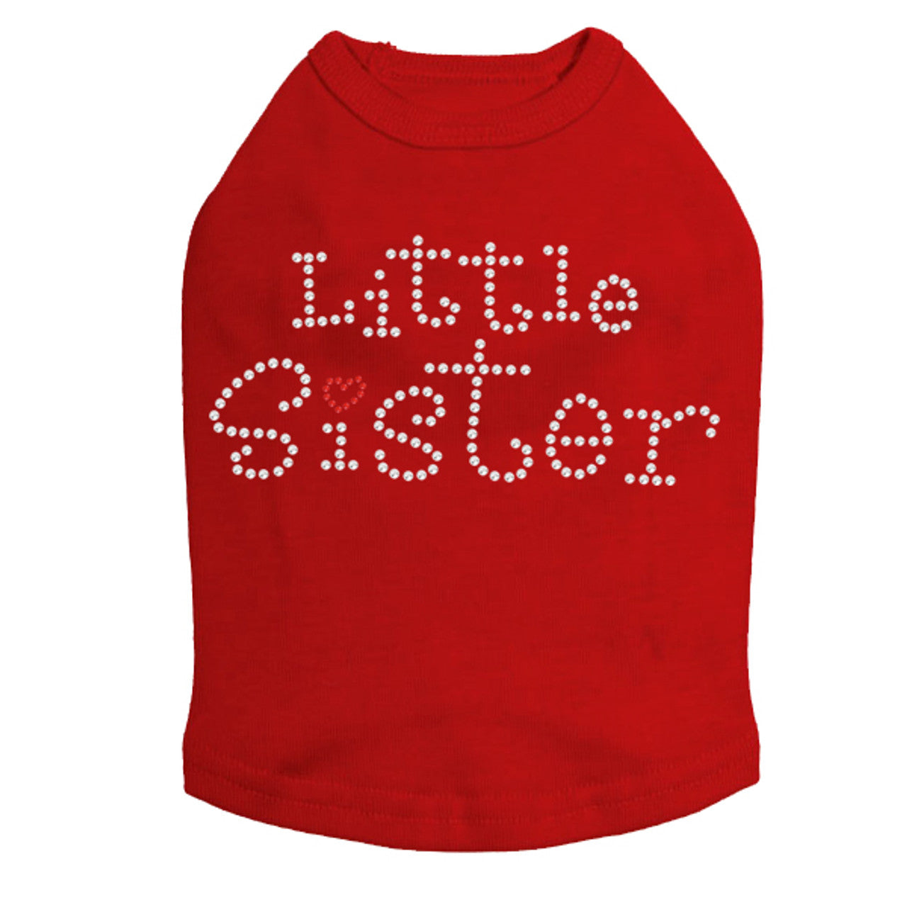 Little Sister with Red Heart - Dog Tank