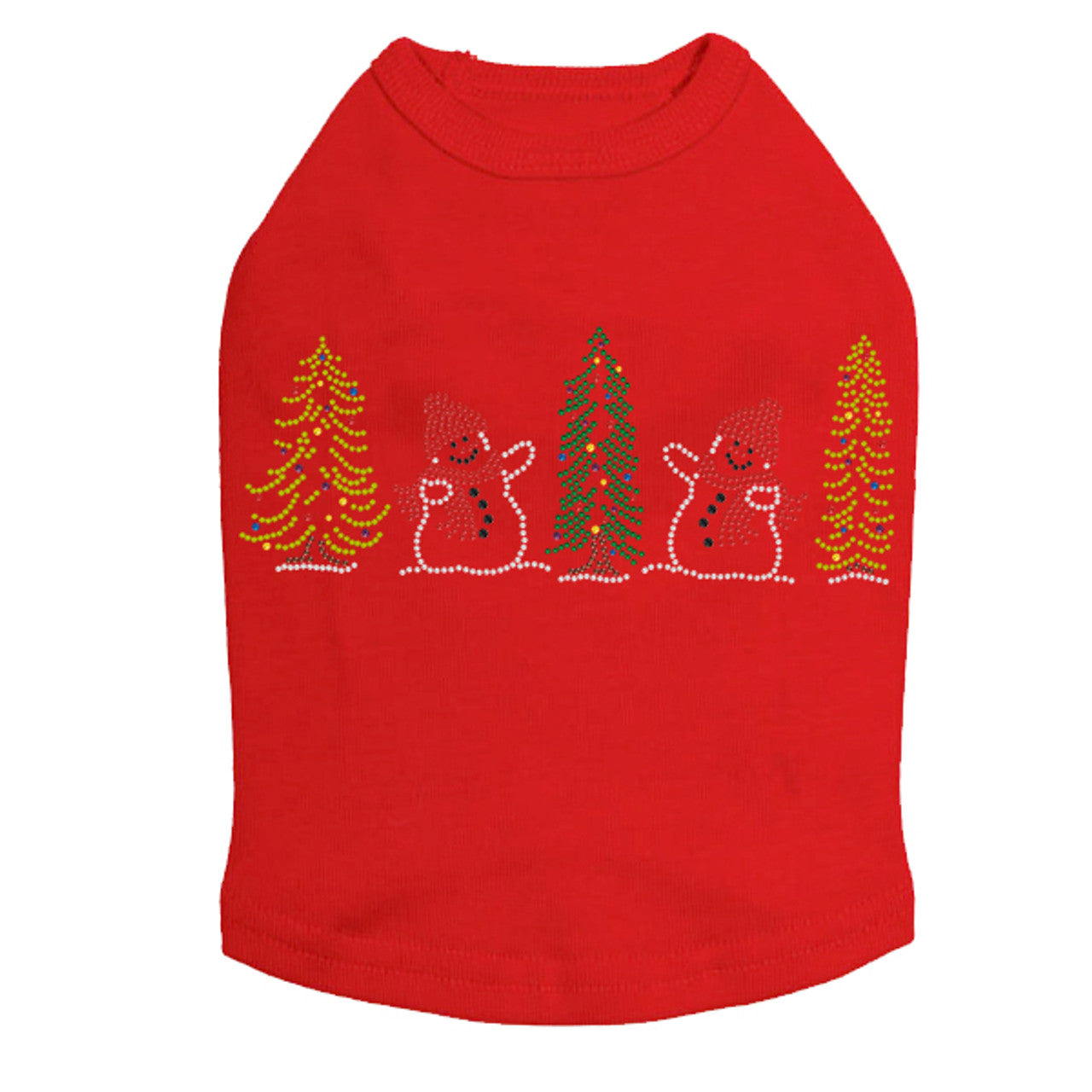 Two Snowmen in Trees - Dog Tank