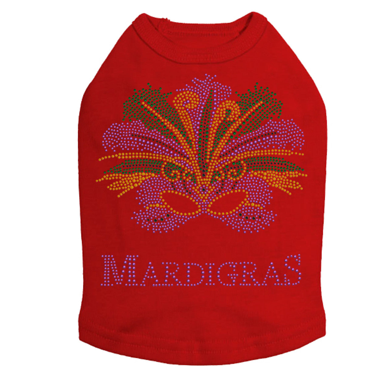 Mardi Gras with Mask - Dog Tank