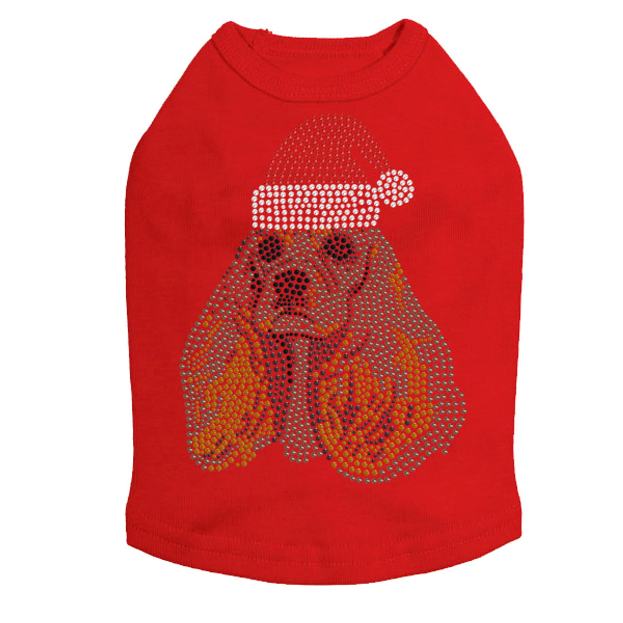 Cocker Spaniel with Santa Hat - Dog Tank